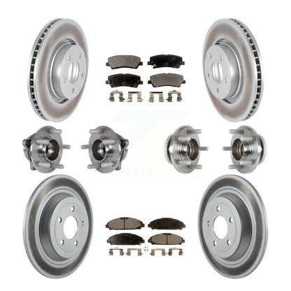 Hub Bearing Coated Disc Brake Rotor & Pad Front Rear Kit (10Pc) For Ford Mustang