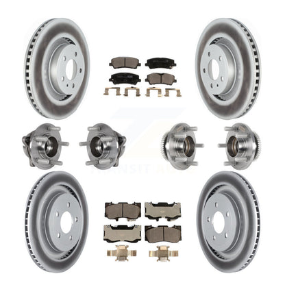 Hub Bearing Coated Disc Brake Rotor & Pad Front Rear Kit (10Pc) For Ford Mustang