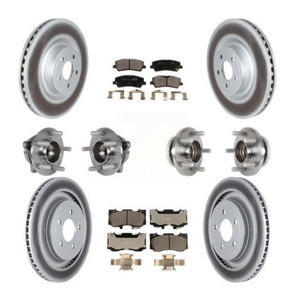 Hub Bearing Coated Disc Brake Rotor & Pad Front Rear Kit (10Pc) For Ford Mustang