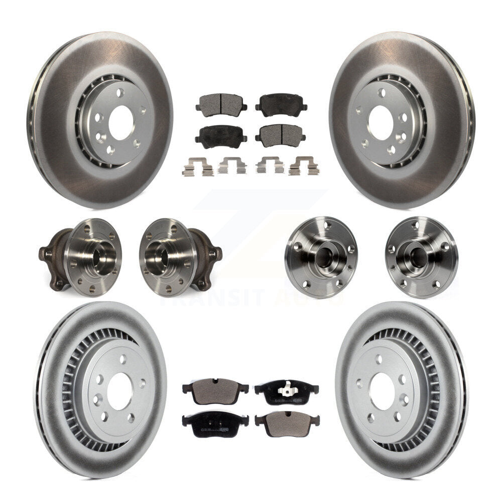 Hub Bearing Coated Brake Rotor Pad Front Rear Kit (10Pc) For 2017 Volvo XC60 AWD