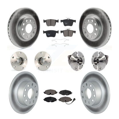 Hub Bearing Coat Brake Rotor Pad Front Rear Kit (10Pc) For Volkswagen Jetta 1.4L