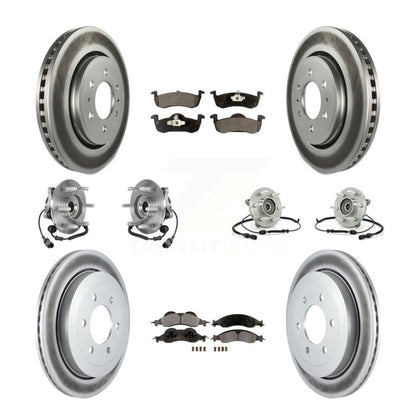 Hub Bearing Coated Brake Rotor And Pad Front Rear Kit (10Pc) For Ford Expedition