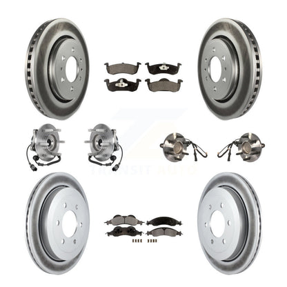 Hub Bearing Coated Brake Rotor Pad Front Rear Kit (10Pc) For Ford Expedition RWD