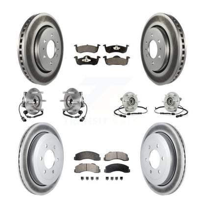 Hub Bearing Coated Brake Rotor Pad Front Rear Kit (10Pc) For Ford Expedition 4WD