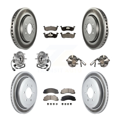 Hub Bearing Coated Brake Rotor Pad Front Rear Kit (10Pc) For Ford Expedition RWD