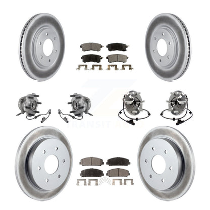 Hub Bearing Coated Brake Rotor & Pad Front Rear Kit (10Pc) For Nissan Armada AWD