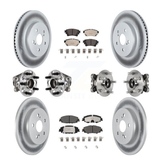 Hub Bearing Coated Disc Brake Rotor Pad Front Rear Kit (10Pc) For Toyota Corolla