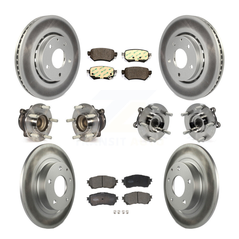 Hub Bearings Coated Disc Brake Rotors And Pads Front Rear Kit (10Pc) For Mazda 6