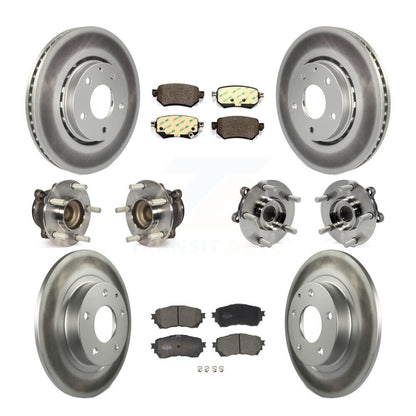 Hub Bearings Coated Disc Brake Rotors And Pads Front Rear Kit (10Pc) For Mazda 6