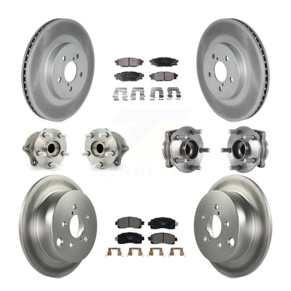 Hub Bearing Coated Brake Rotor & Pads Front Rear Kit (10Pc) For Subaru Crosstrek