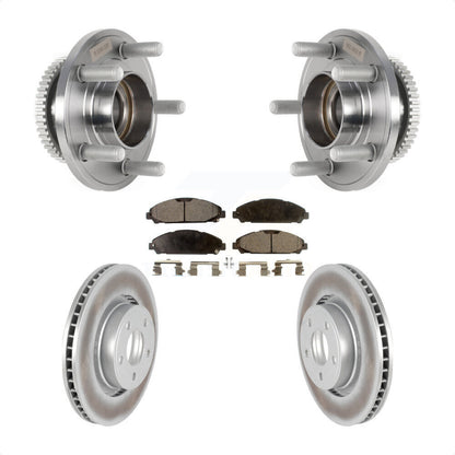 Hub Bearing Assembly Coated Disc Brake Rotor And Pads Front Kit For Ford Mustang