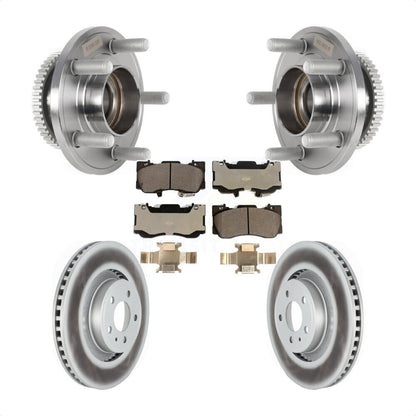 Hub Bearing Assembly Coated Disc Brake Rotor And Pads Front Kit For Ford Mustang