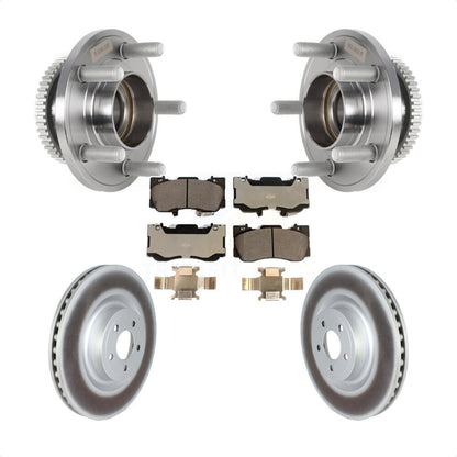Hub Bearing Assembly Coated Disc Brake Rotor And Pads Front Kit For Ford Mustang