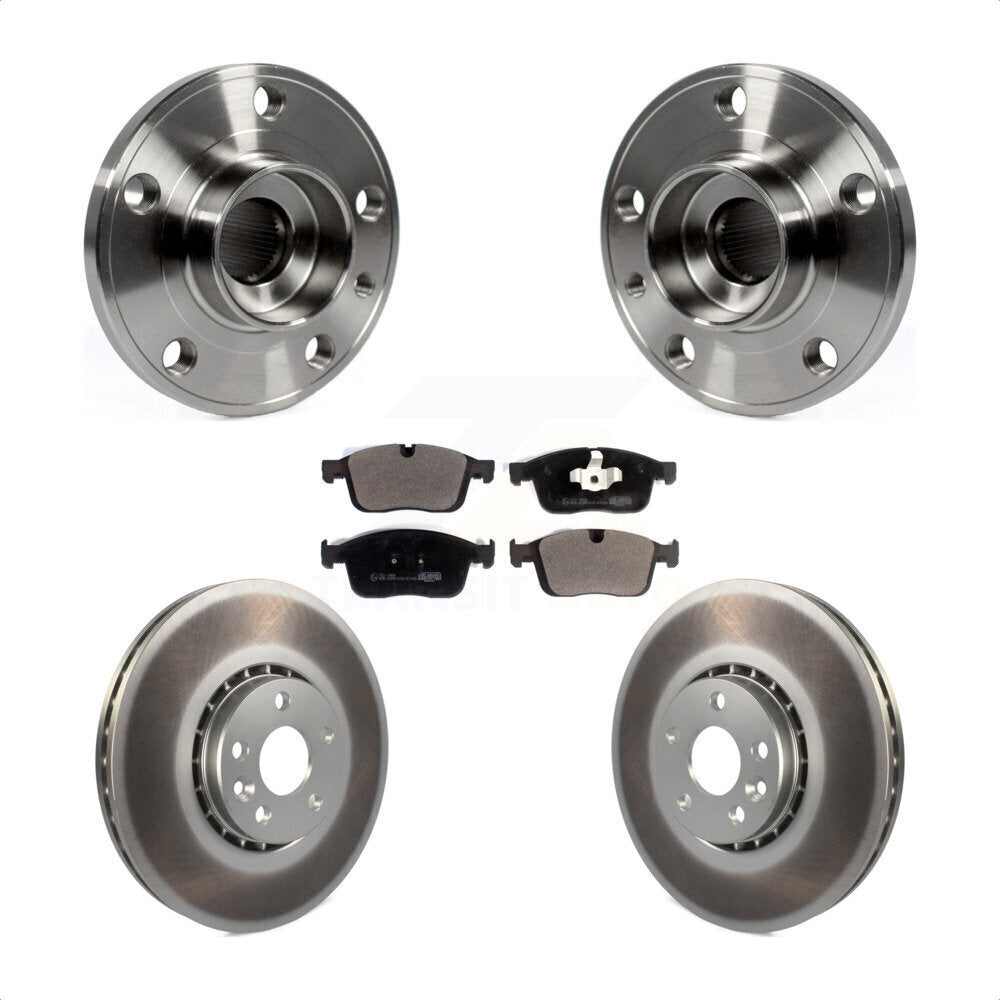 Hub Bearing Assembly Coated Disc Brake Rotors And Pads Front Kit For Volvo XC60