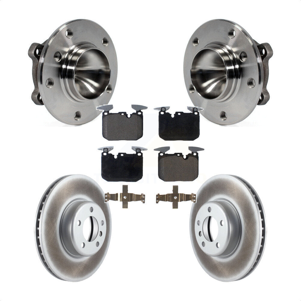 Hub Bearing Coated Brake Rotor & Pad Front Kit For 2013 BMW 328i Sedan with 3.0L