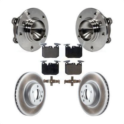 Hub Bearing Coated Brake Rotor & Pad Front Kit For 2013 BMW 328i Sedan with 3.0L