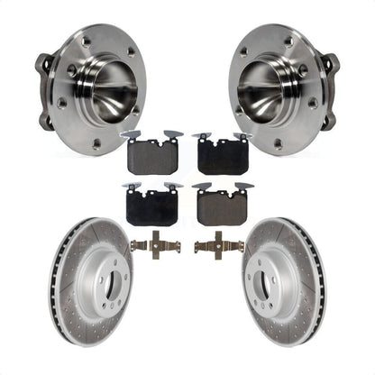 Hub Bearing Coated Brake Rotor & Pad Front Kit For 2013 BMW 328i Sedan with 3.0L