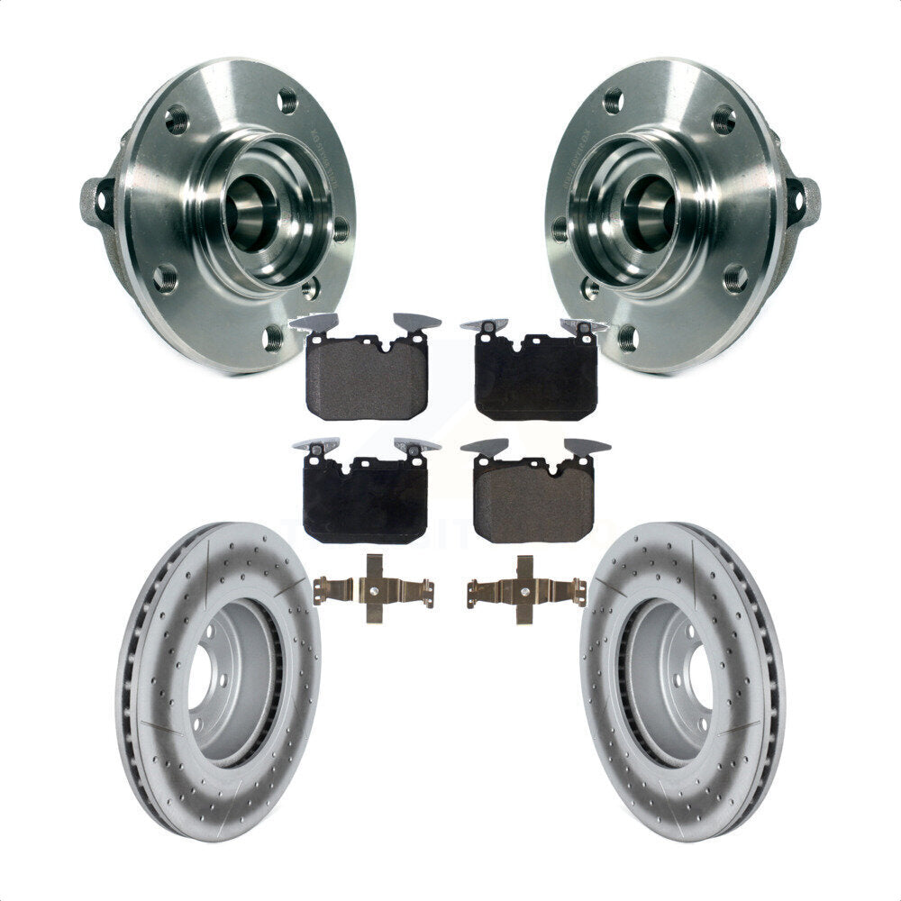 Hub Bearing Coated Brake Rotor Pad Front Kit For BMW 335i xDrive 435i Gran Coupe