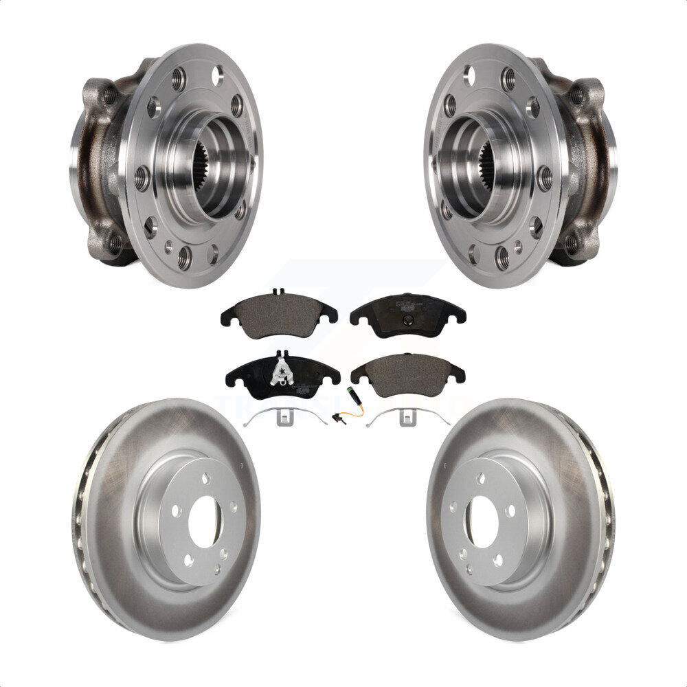 Hub Bearing Coated Brake Rotor And Pad Front Kit For 2017 Mercedes-Benz E400 AWD