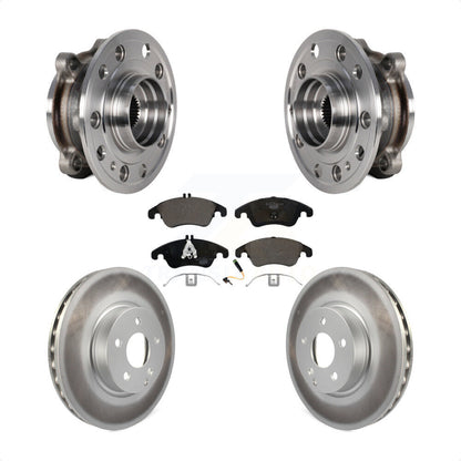Hub Bearing Coated Brake Rotor And Pad Front Kit For 2017 Mercedes-Benz E400 AWD