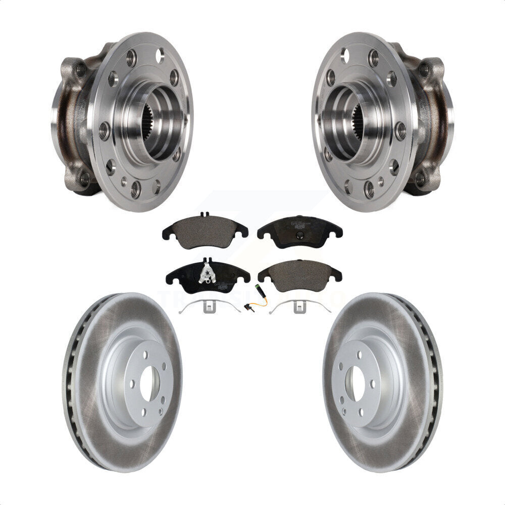 Hub Bearing Coated Brake Rotor And Pad Front Kit For 2017 Mercedes-Benz E400 AWD
