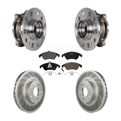 Hub Bearing Coated Brake Rotor And Pad Front Kit For 2017 Mercedes-Benz E400 AWD