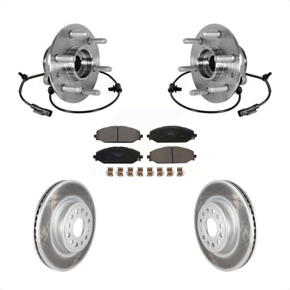 Hub Bearing Assembly Coated Disc Brake Rotors And Pads Front Kit For Ram 1500