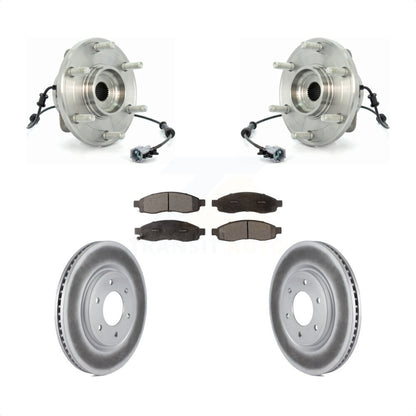 Hub Bearing Coated Brake Rotor & Pads Front Kit For 2007 Nissan TITAN From 04 07