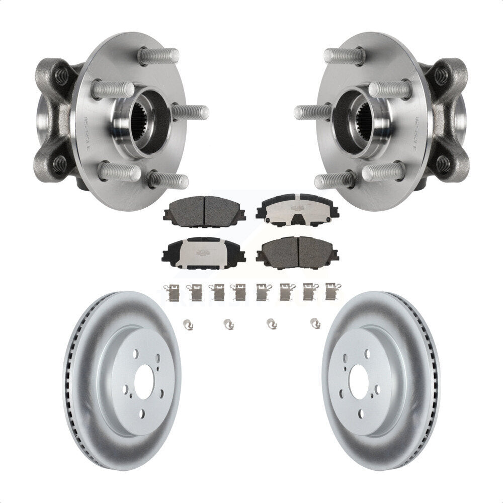 Hub Bearing Coated Disc Brake Rotor Pad Front Kit For Toyota Corolla Prius Prime