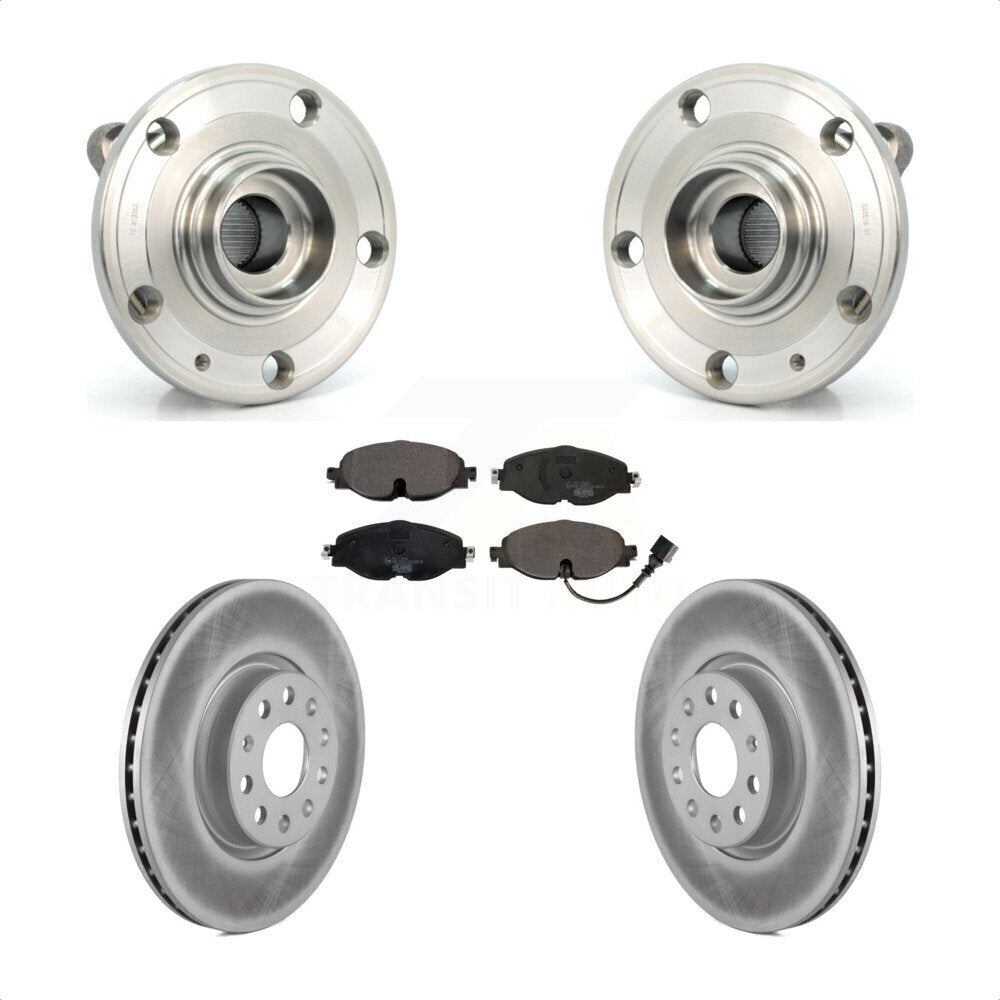 Hub Bearing Assembly Coated Disc Brake Rotor Pad Front Kit For Volkswagen Passat