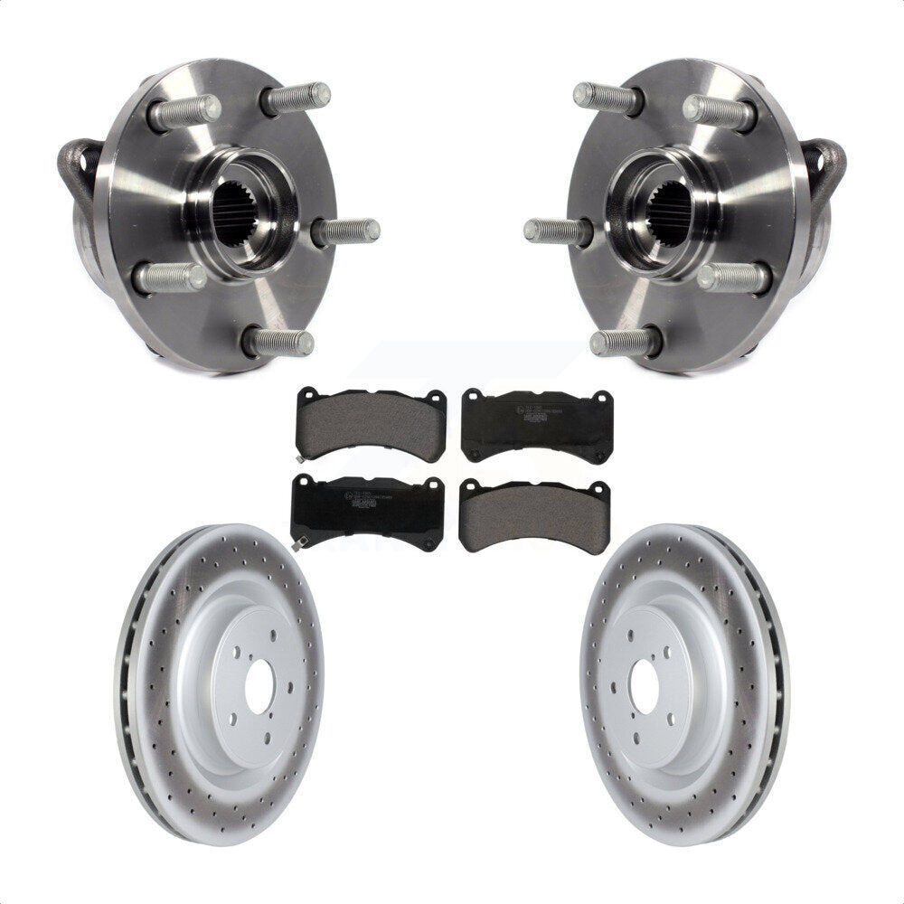 Hub Bearing Assembly Coat Brake Rotor Pad Front Kit For 2018-2020 Subaru WRX STI