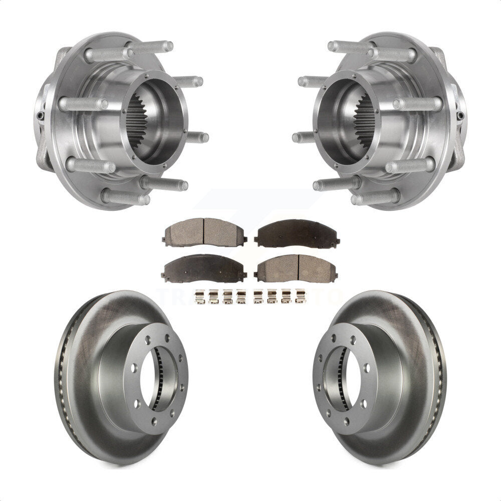 Hub Bearing Coated Brake Rotor Pad Front Kit For Ford F-350 Super Duty F-250 4WD