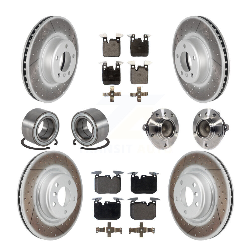 Hub Bearing Coat Brake Rotor Pads Shoe Front Rear Kit (10Pc) For BMW M235i M240i