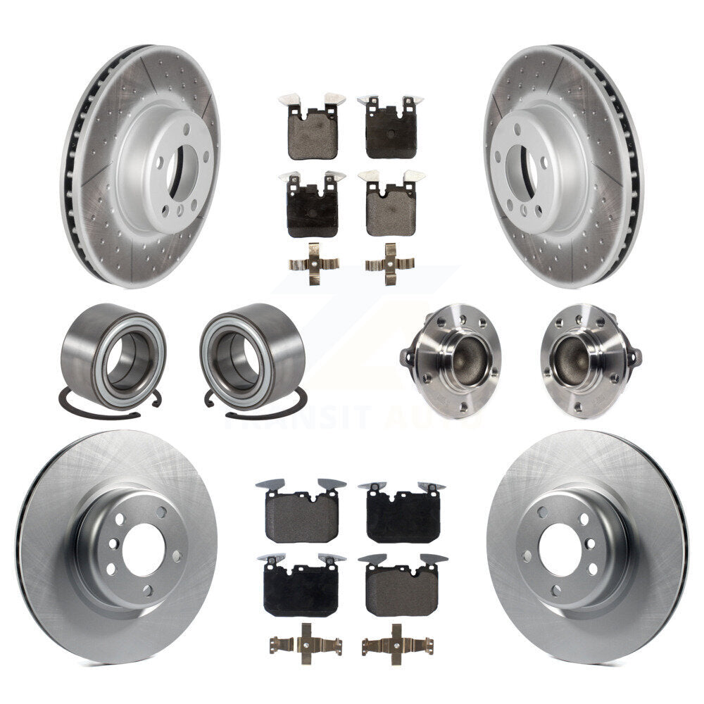 Hub Bearing Coat Brake Rotor Pads Shoe Front Rear Kit (10Pc) For BMW M235i M240i