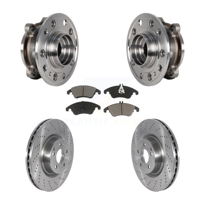 Hub Bearing Assembly Brake Rotor & Pad Front Kit For 2017 Mercedes-Benz E400 AWD
