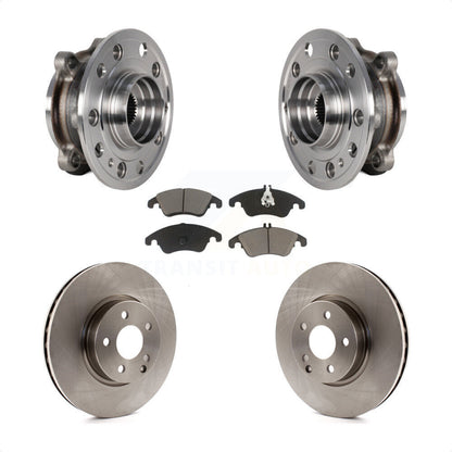 Hub Bearing Assembly Brake Rotor & Pad Front Kit For 2017 Mercedes-Benz E400 AWD
