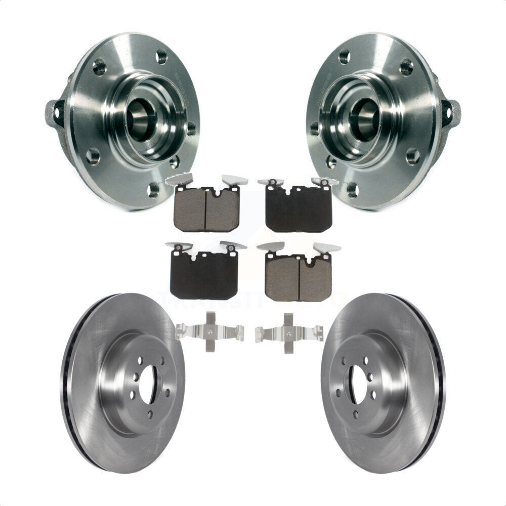 Hub Bearing Brake Rotor & Pad Front Kit For BMW 335i xDrive 435i Gran Coupe 340i