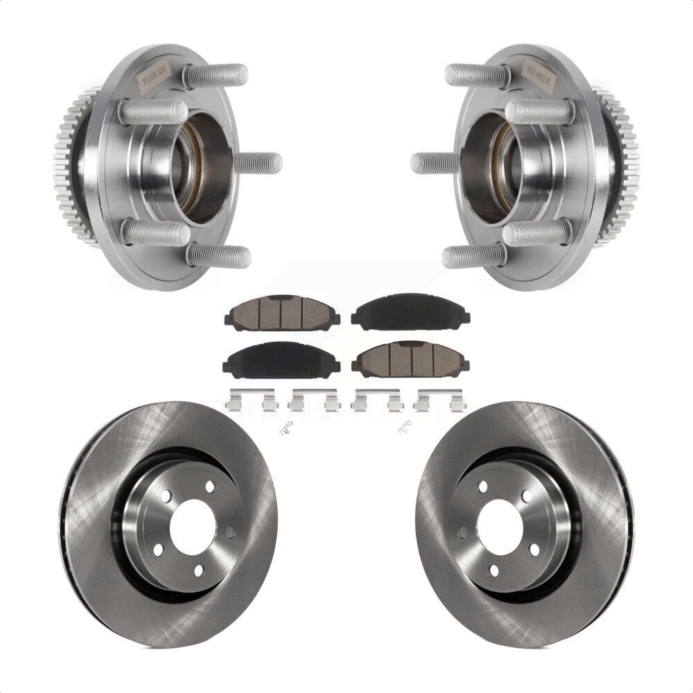 Hub Bearing Assembly Disc Brake Rotor And Ceramic Pad Front Kit For Ford Mustang