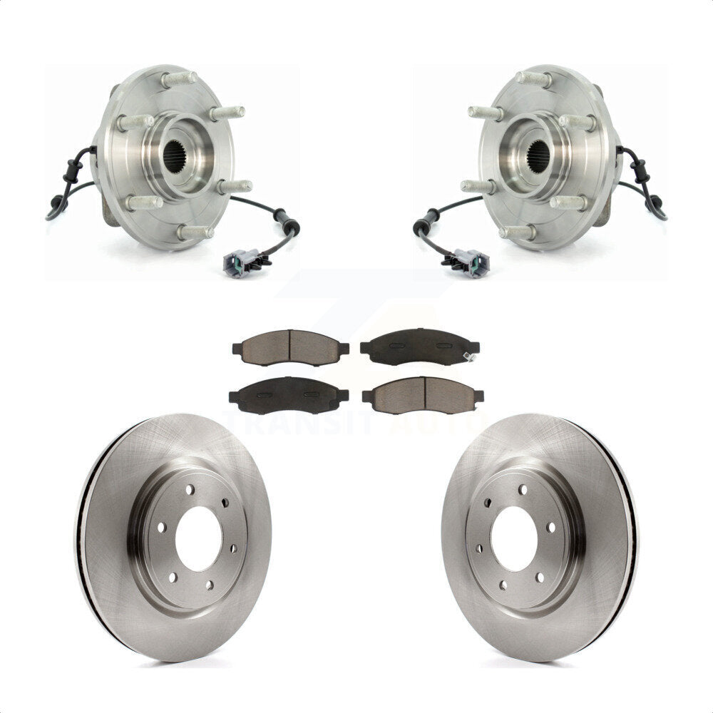 Hub Bearing Assembly Brake Rotor Pads Front Kit For 2007 Nissan TITAN From 04 07