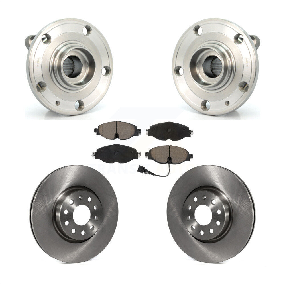 Hub Bearing Assembly Disc Brake Rotors And Pads Front Kit For Volkswagen Passat