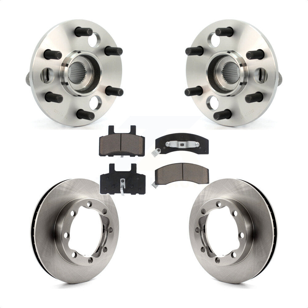 Hub Bearing Brake Rotor Pad Front Kit For Chevrolet K1500 Suburban DIESEL engine