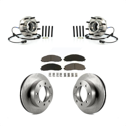 Hub Bearing Disc Brake Rotor & Pads Front Kit For 2013 Ford F-250 Super Duty 4WD
