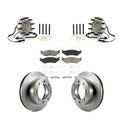 Hub Bearing Brake Rotor Pads Front Kit For 2005-2009 Ford F-450 Super Duty 4 X 2
