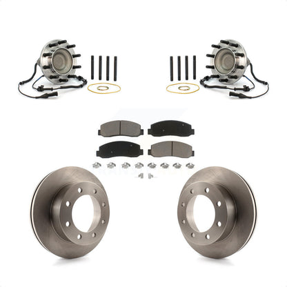 Hub Bearing Assembly Disc Brake Rotor & Pads Front Kit For Ford F-450 Super Duty