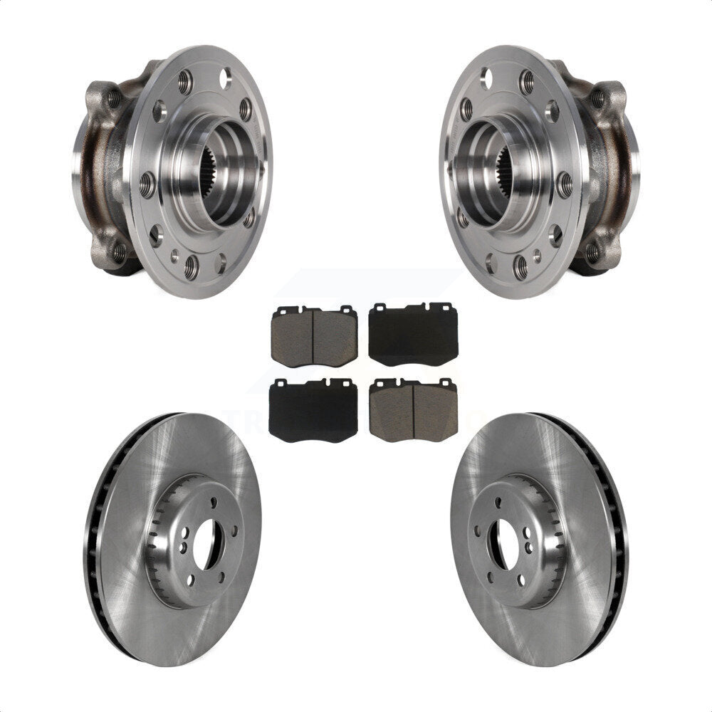 Hub Bearing Assembly Disc Brake Rotor Pads Front Kit For Mercedes-Benz C300 C400