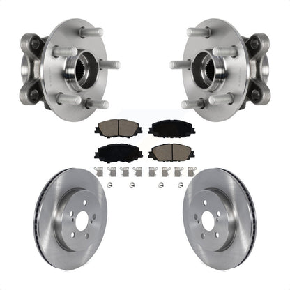 Hub Bearing Assembly Brake Rotor & Pads Front Kit For Toyota Corolla Prius Prime