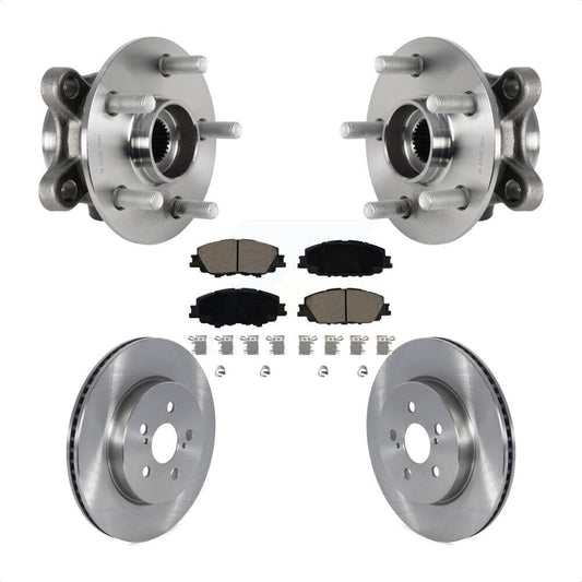 Hub Bearing Assembly Brake Rotor & Pads Front Kit For Toyota Corolla Prius Prime