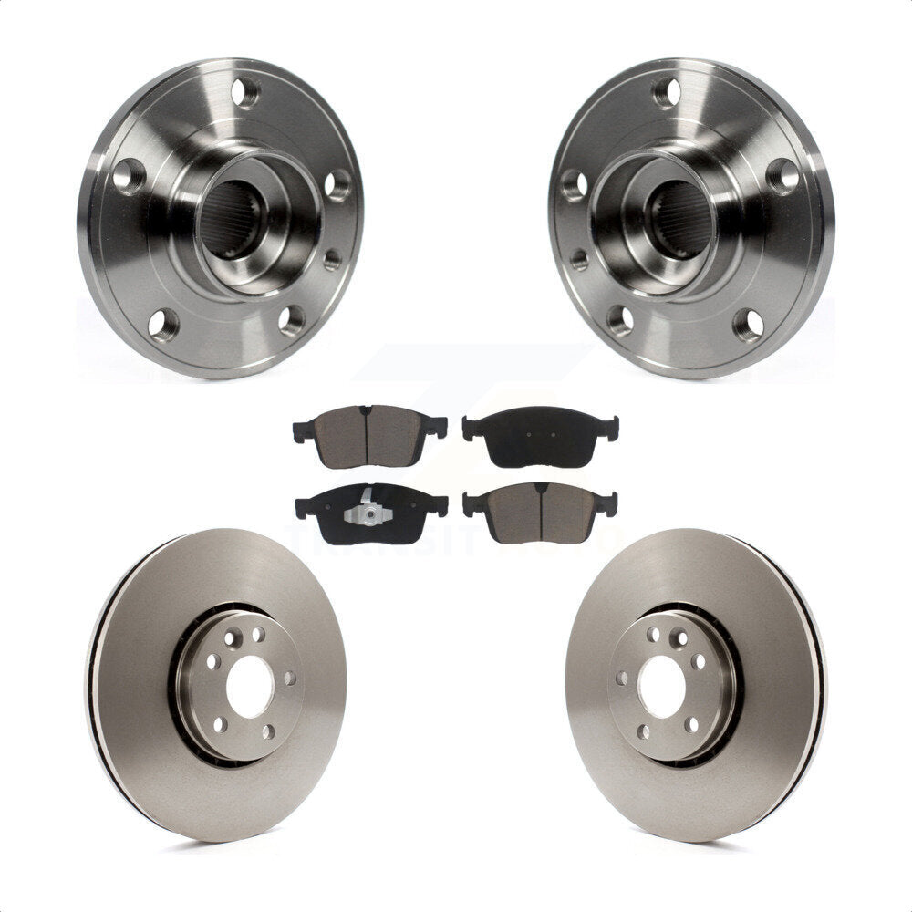 Hub Bearing Assembly Disc Brake Rotors And Ceramic Pads Front Kit For Volvo XC60