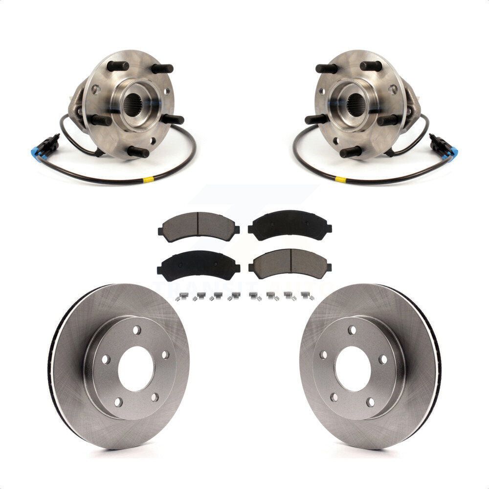 Hub Bearing Brake Rotor Pads Front Kit For 1997 Chevrolet Blazer Integral Sensor