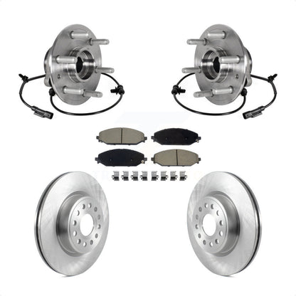 Hub Bearing Brake Rotor & Pads Front Kit For Ram 1500 Without 22" Factory Wheels
